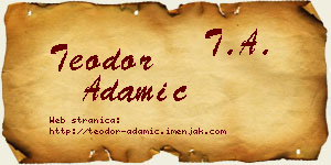 Teodor Adamić vizit kartica